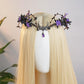 MOSTORY Gothic Black Fairy Crown - Dark Elf Floral Circlet
