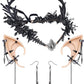Gothic Antler Crown & Elf Ears Set for Renfaire