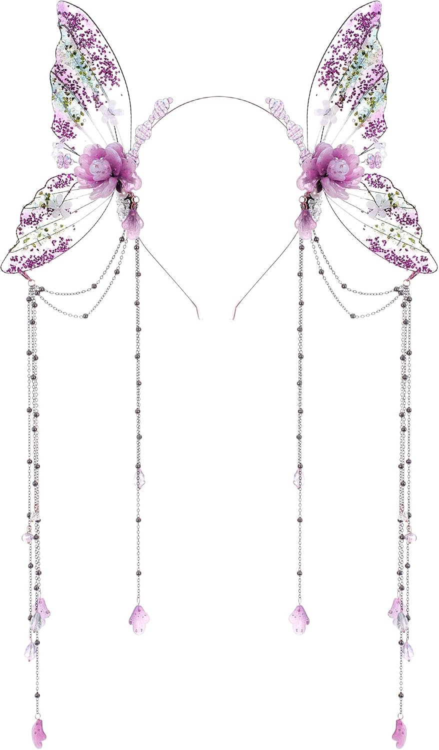Flower Butterfly Fairy Headband with Tassel