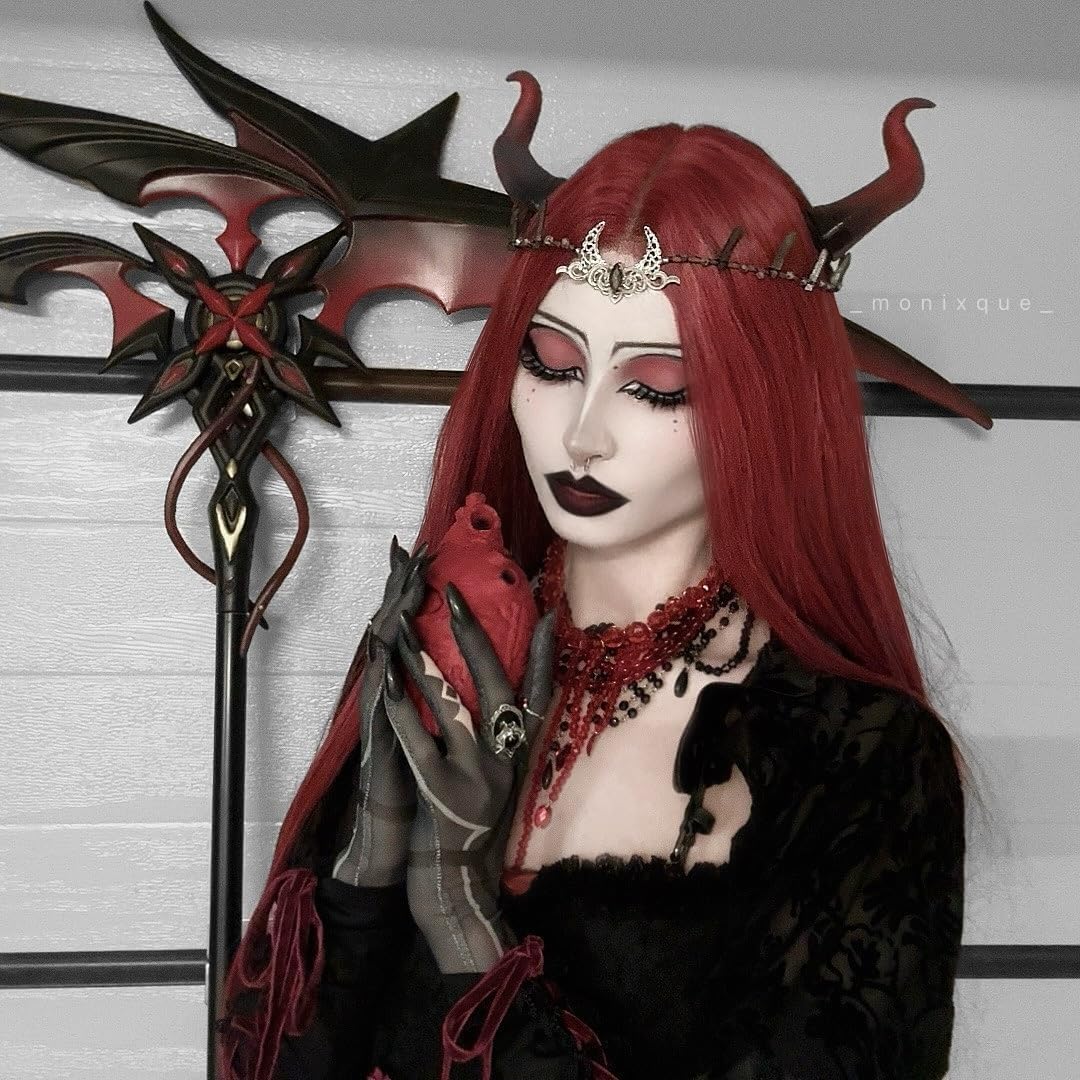 MOSTORY Blue Demon Horns Headband – Gradient Cosplay Horns