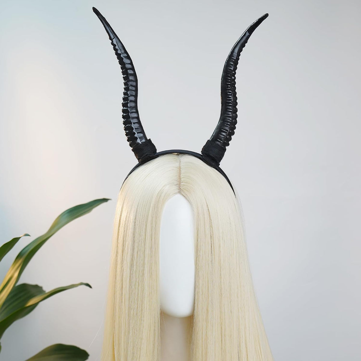 Black Devil Horns Headband – Removable Sheep Horn Headpiece