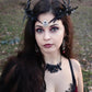 Black Flower Antler Crown for Gothic Fairy Looks - view 3