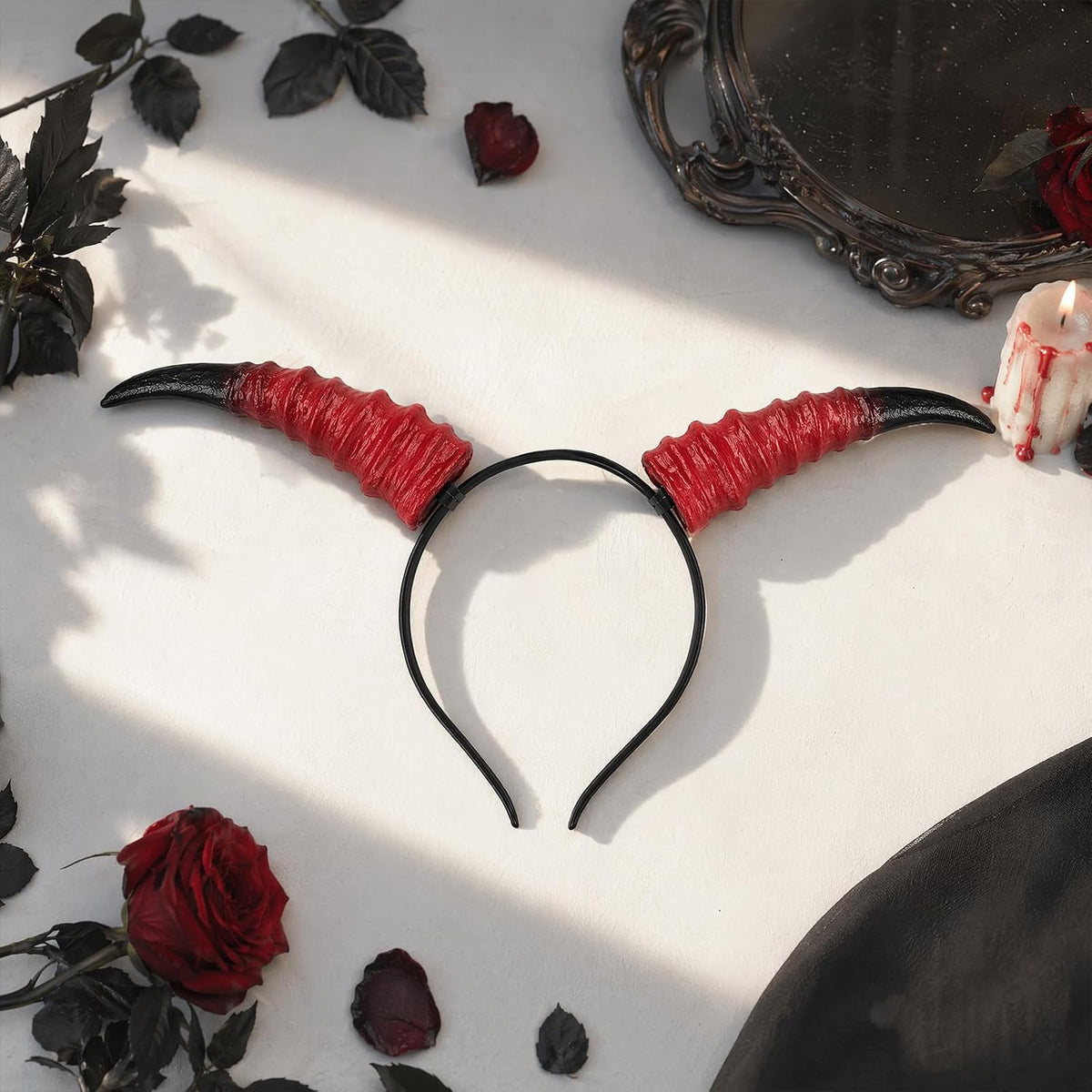 Red Devil Horns Headband | Demonic Horn Costume Accessory