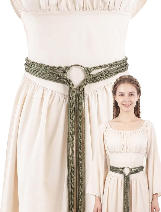 MOSTORY Viking Rope Belt – Woven Renaissance Belt for Women