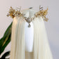 MOSTORY Gold Fairy Flower Crown - Floral Antler Renaissance Headpiece