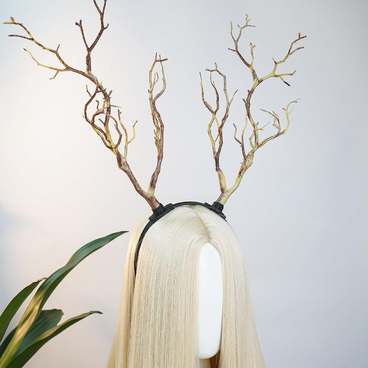 MOSTORY Antler Horns Branch Headband for Woodland Fairy Costume
