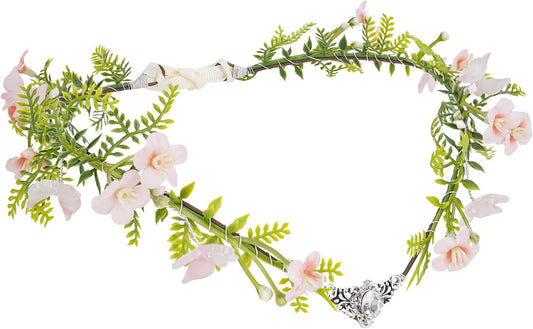 MOSTORY Pink Fairy Flower Crown – Woodland Floral Headpiece