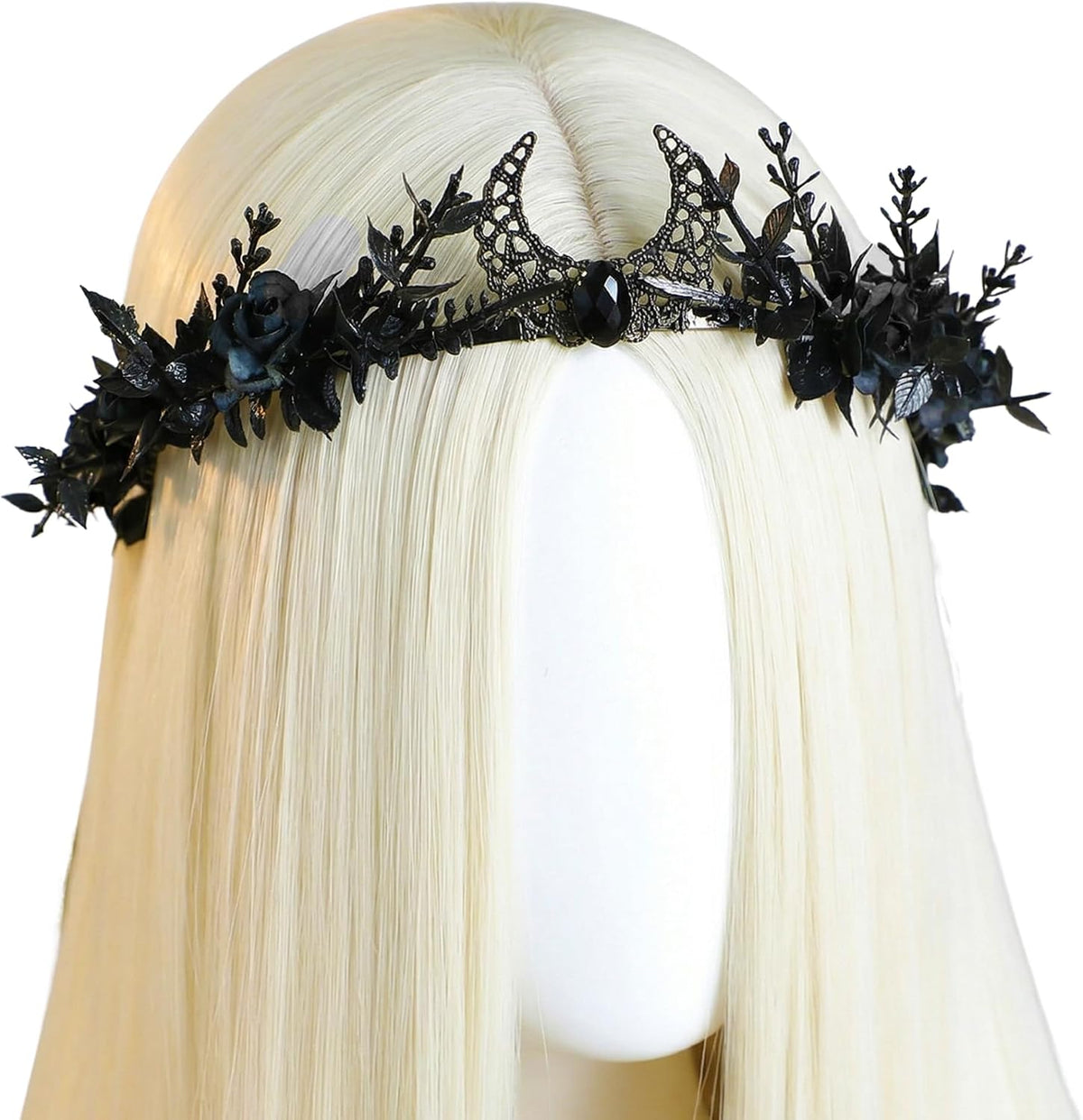 Black Moon Flower Crown – Gothic Renaissance Circlet