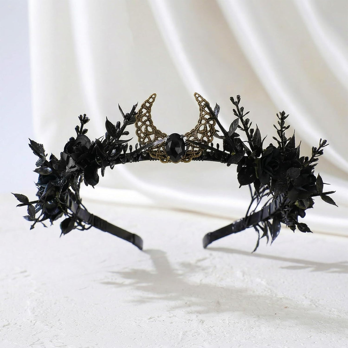 Black Moon Flower Crown – Gothic Renaissance Circlet