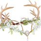 MOSTORY Antlers Headpiece Elf Crown with Flowers & Gemstones