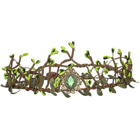 Handmade Green Woodland Elf Crown – Forest Fairy Headpiece