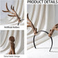MOSTORY 3D Gold Deer Antlers Headband for Women Renaissance Cosplay