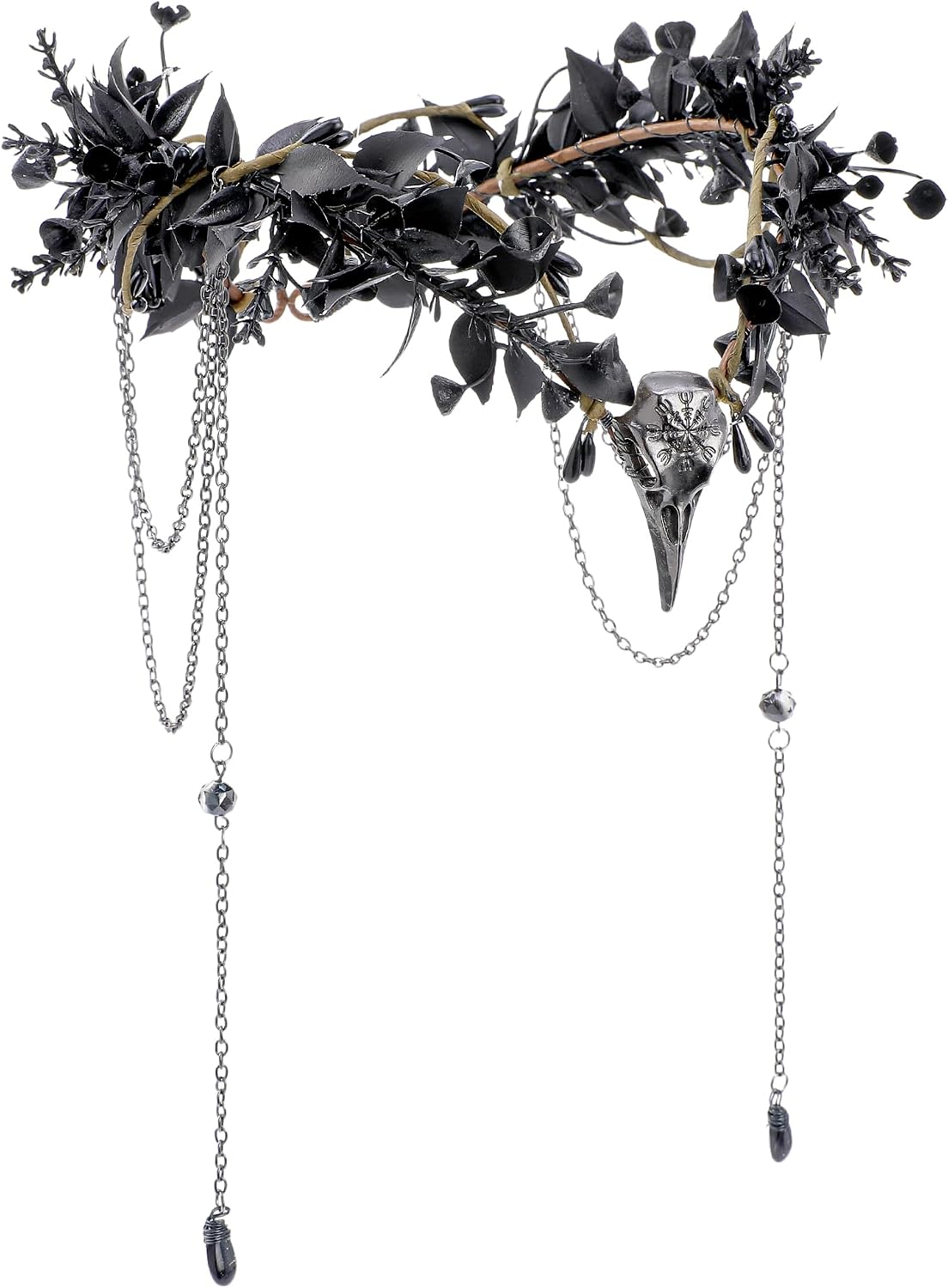 MOSTORY Gothic Crow Headpiece Witch Crown for Women