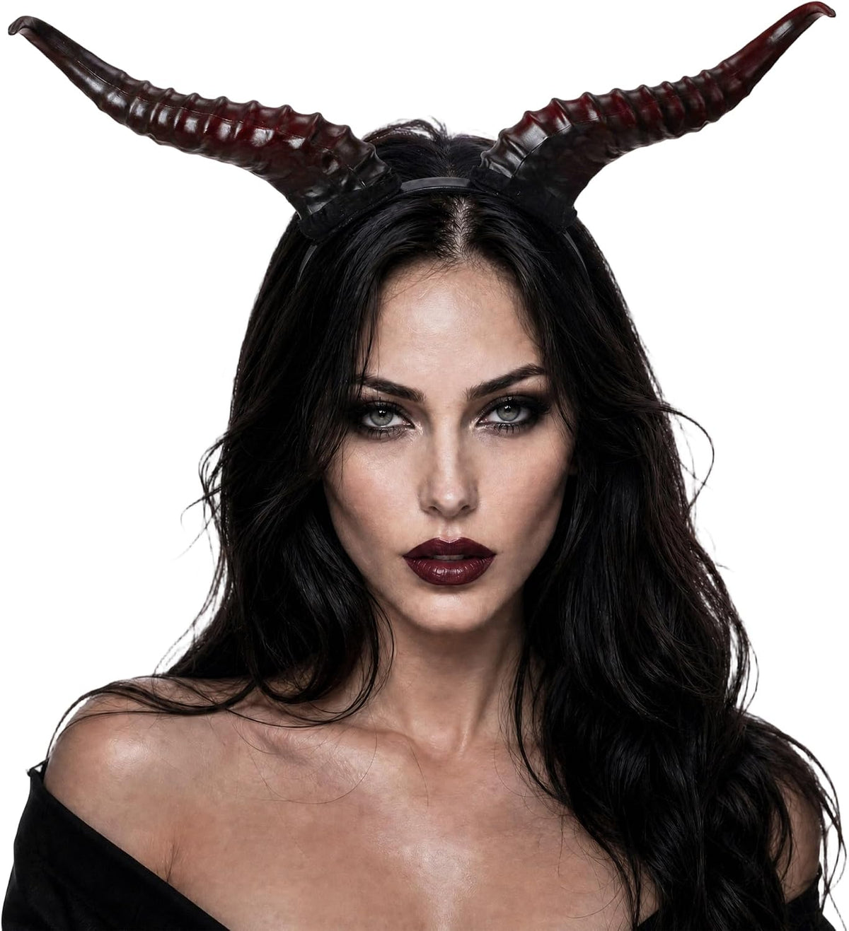 MOSTORY Gold Gothic Devil Horns Headband Halloween Cosplay
