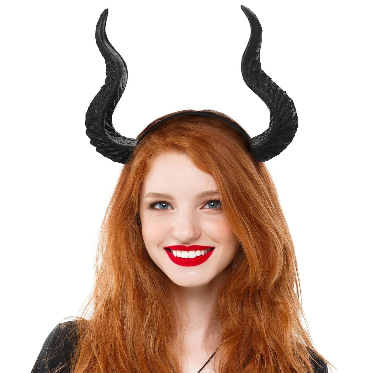MOSTORY Black Devil Horns Headband - Detachable Large Demon Horns