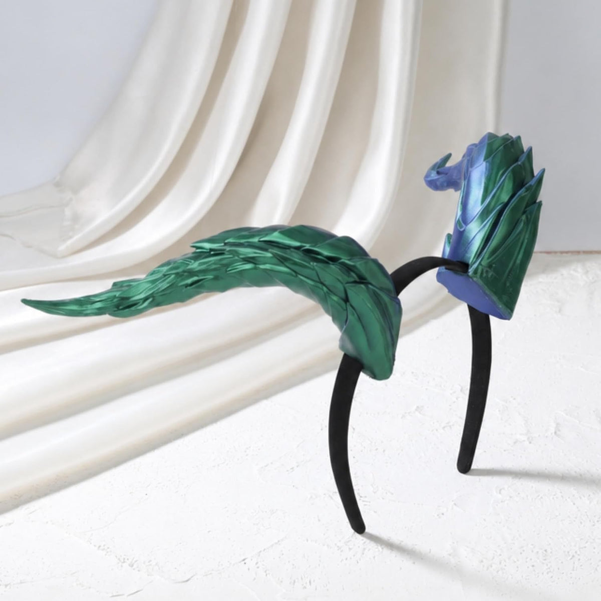 MOSTORY 3D Dark Green Devil Horn Headband