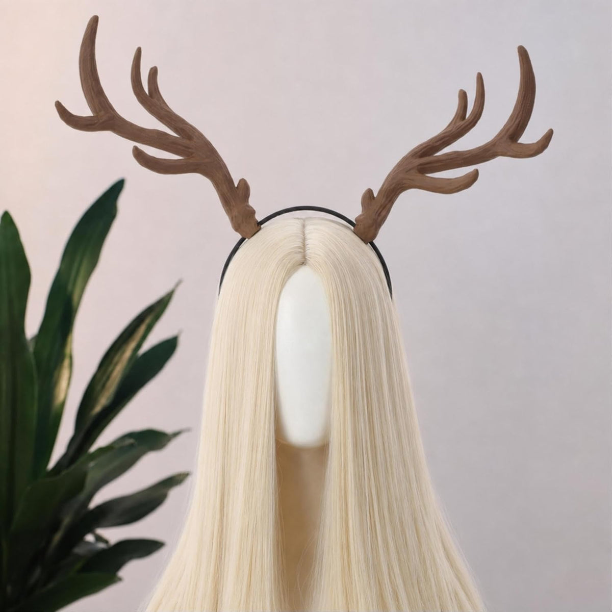 MOSTORY 3D Gold Deer Antlers Headband for Women Renaissance Cosplay