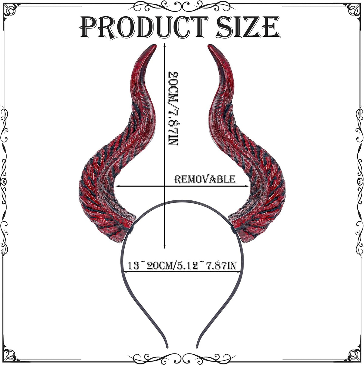MOSTORY Dark Devil Horns Headband – Gothic Demon Horn Hairband