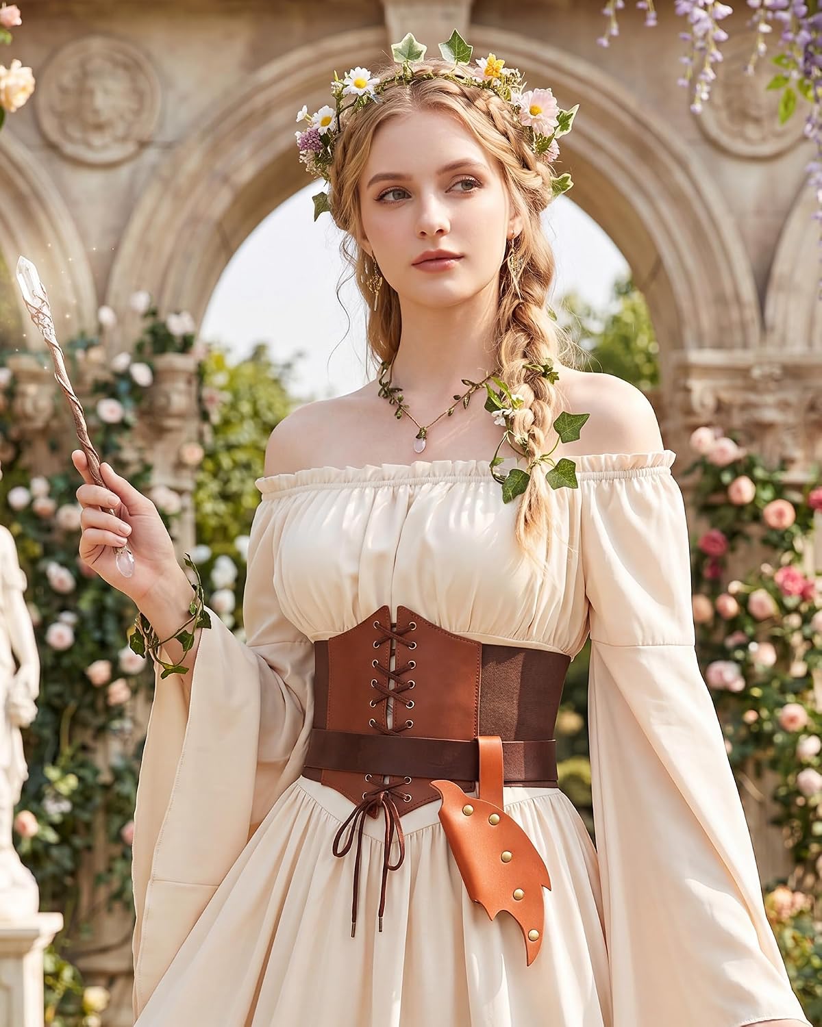 MOSTORY Brown Renaissance Wand Holster