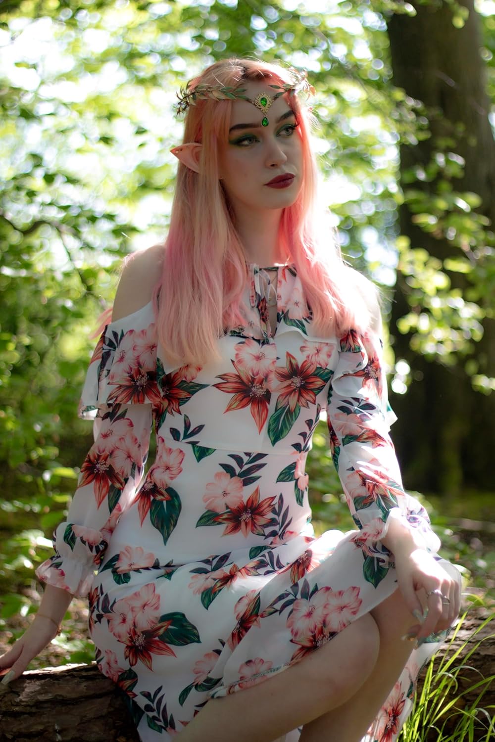 Woodland Fairy Flower Crown Headpiece for Ren Faire - view 3