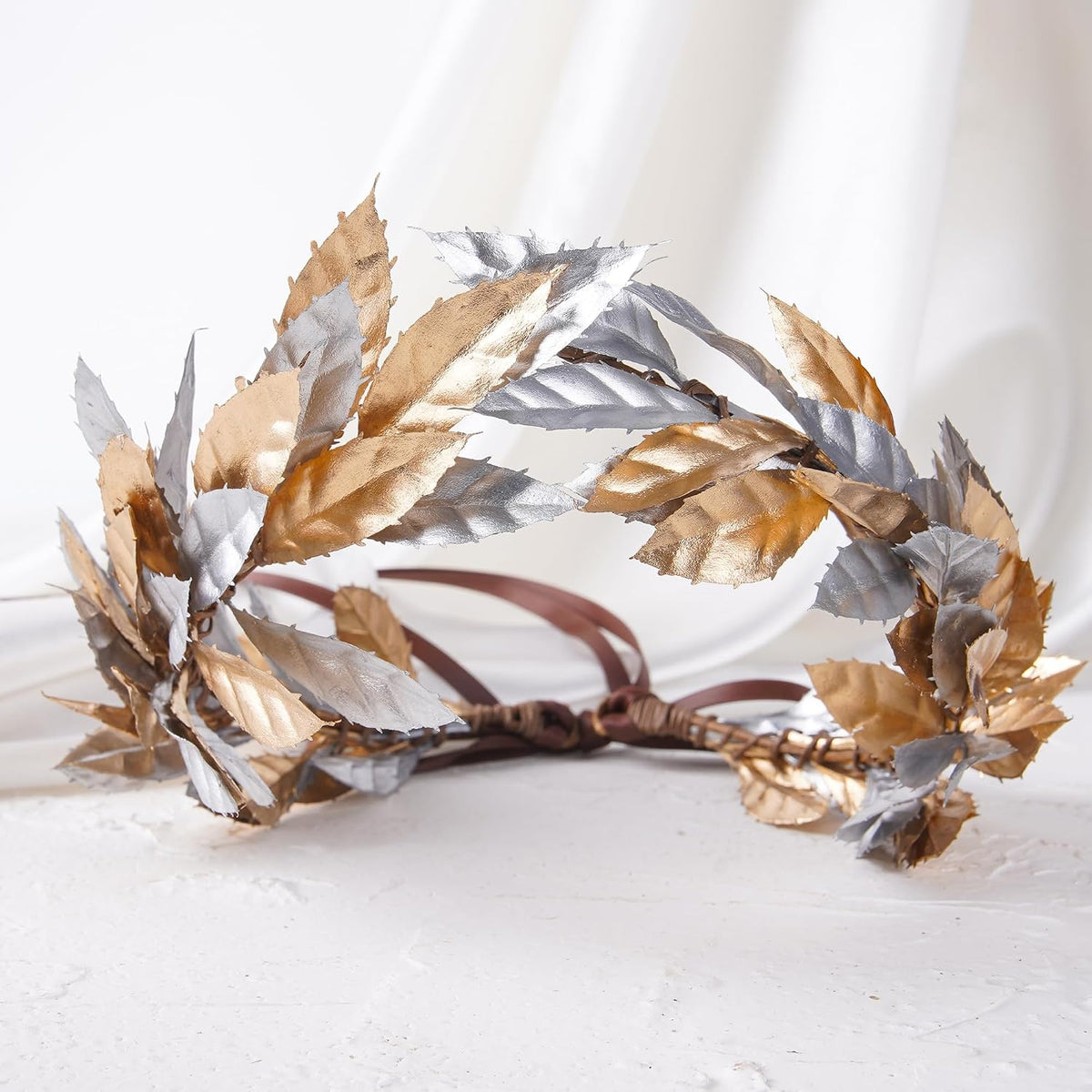 MOSTORY Gold Black Laurel Crown Greek Leaf Circlet