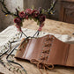 MOSTORY Black Corset Belt & Flower Antler Headband Set