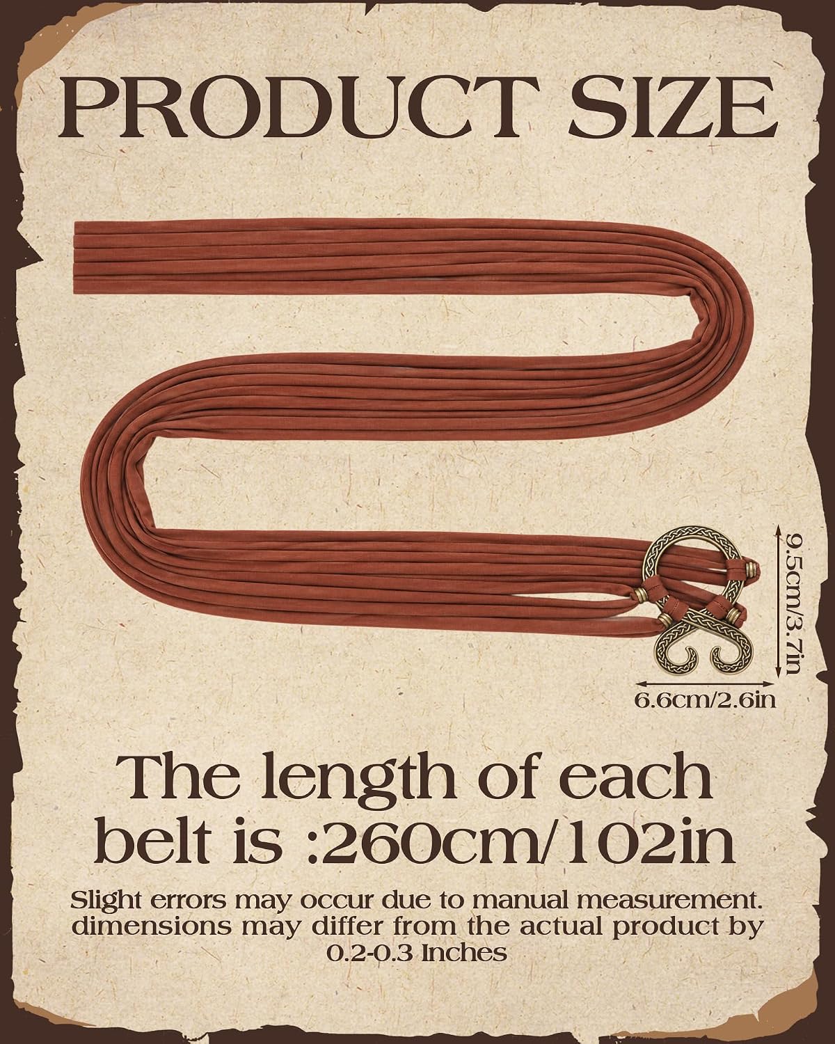 Medieval Woven Cloth Belt with Bronze Cross Buckle