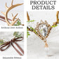 MOSTORY Antlers Headpiece Elf Crown with Flowers & Gemstones