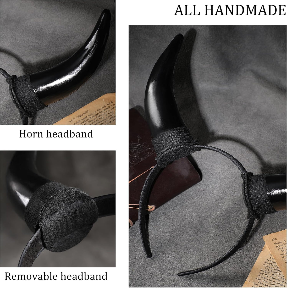 MOSTORY Black Devil Horns Headband - Detachable Demon Horns