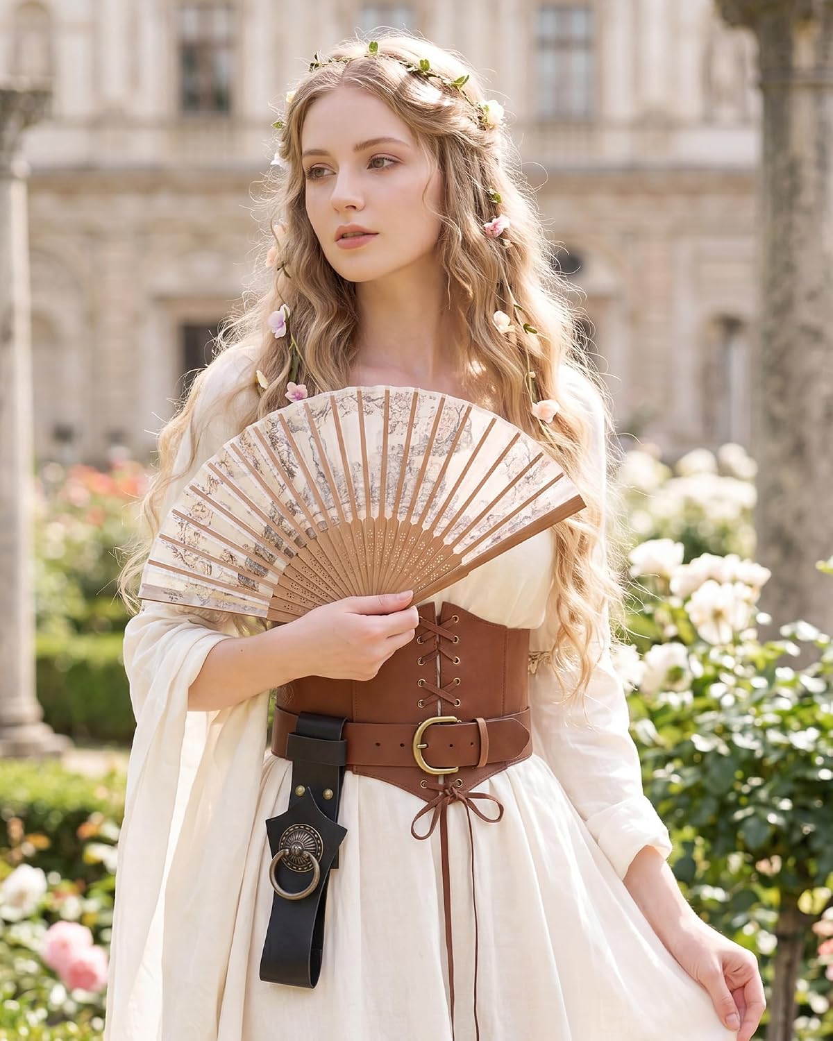 Renaissance Leather Fan Holster for Renfaire & Cosplay
