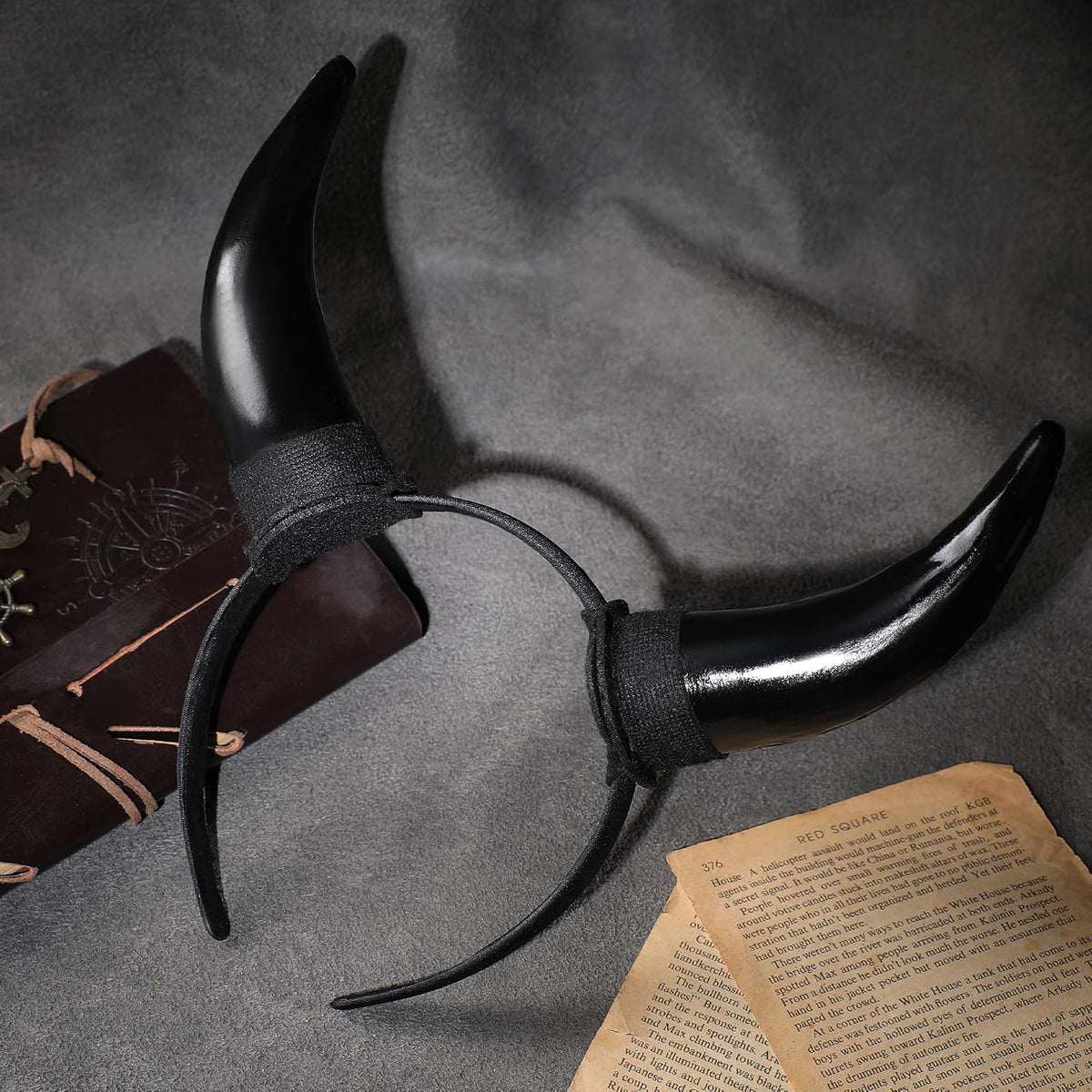 MOSTORY Black Devil Horns Headband - Detachable Demon Horns
