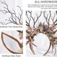MOSTORY Green Woodland Reindeer Ear Headband with Flowers & Ivy