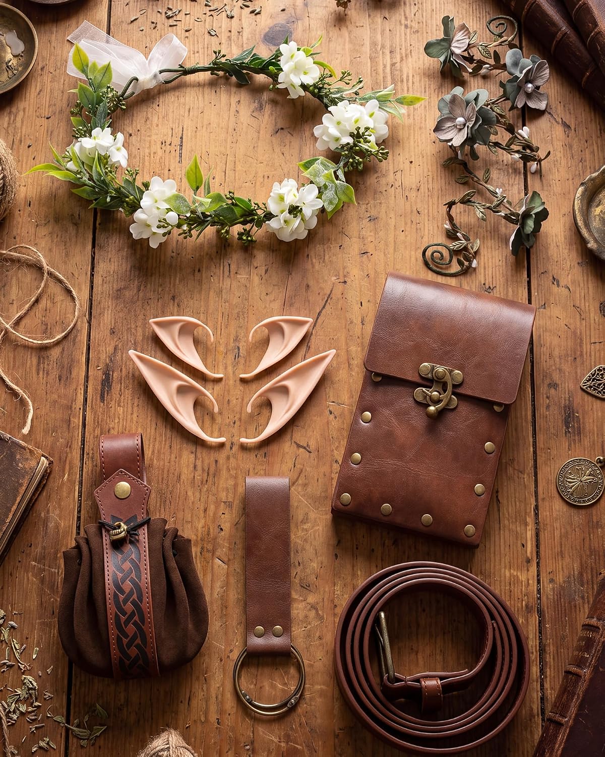 MOSTORY 8-Piece Brown Renaissance Accessory Set for Women