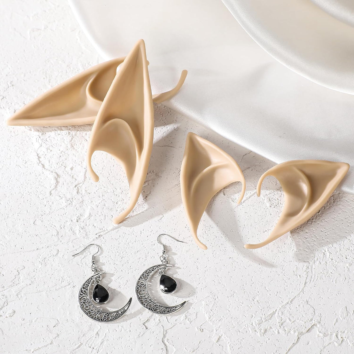 Elf Crown, Ears & Moon Earrings Set for Cosplay & Renaissance