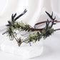 MOSTORY Blue Flower Antler Crown - Dark Elf Renaissance Circlet