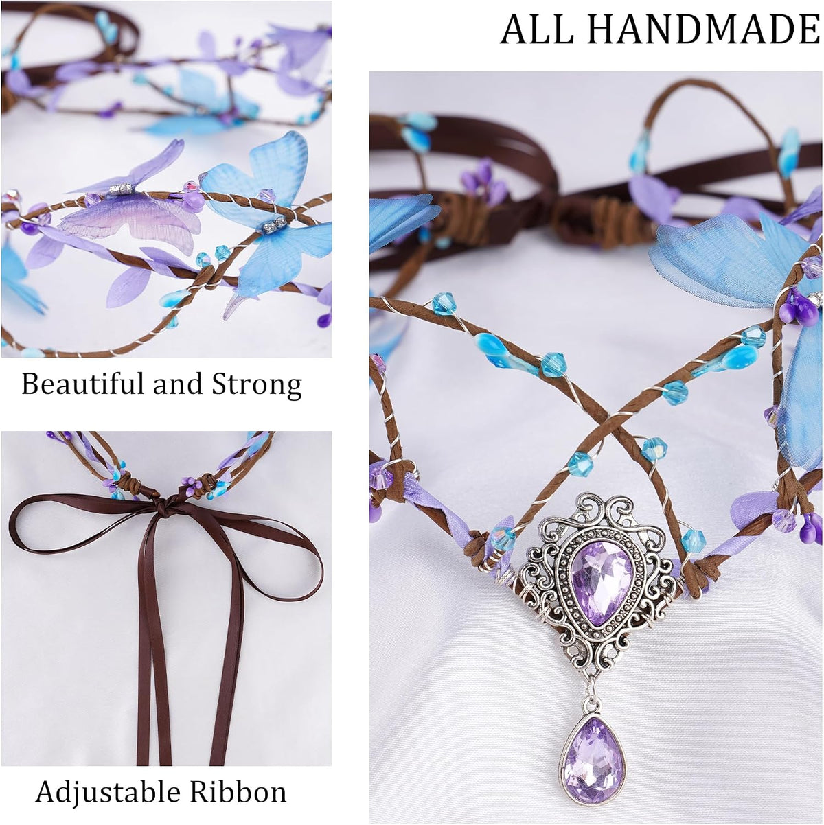 MOSTORY Butterfly Fairy Crown & Elf Ears Set