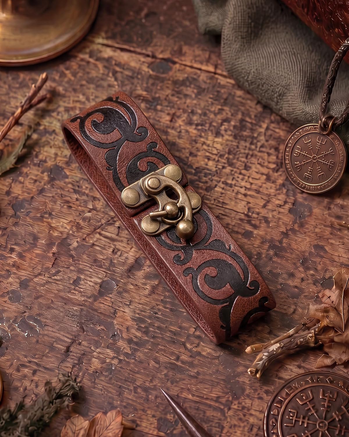MOSTORY Brown Medieval Celtic Mug Holder for Cosplay