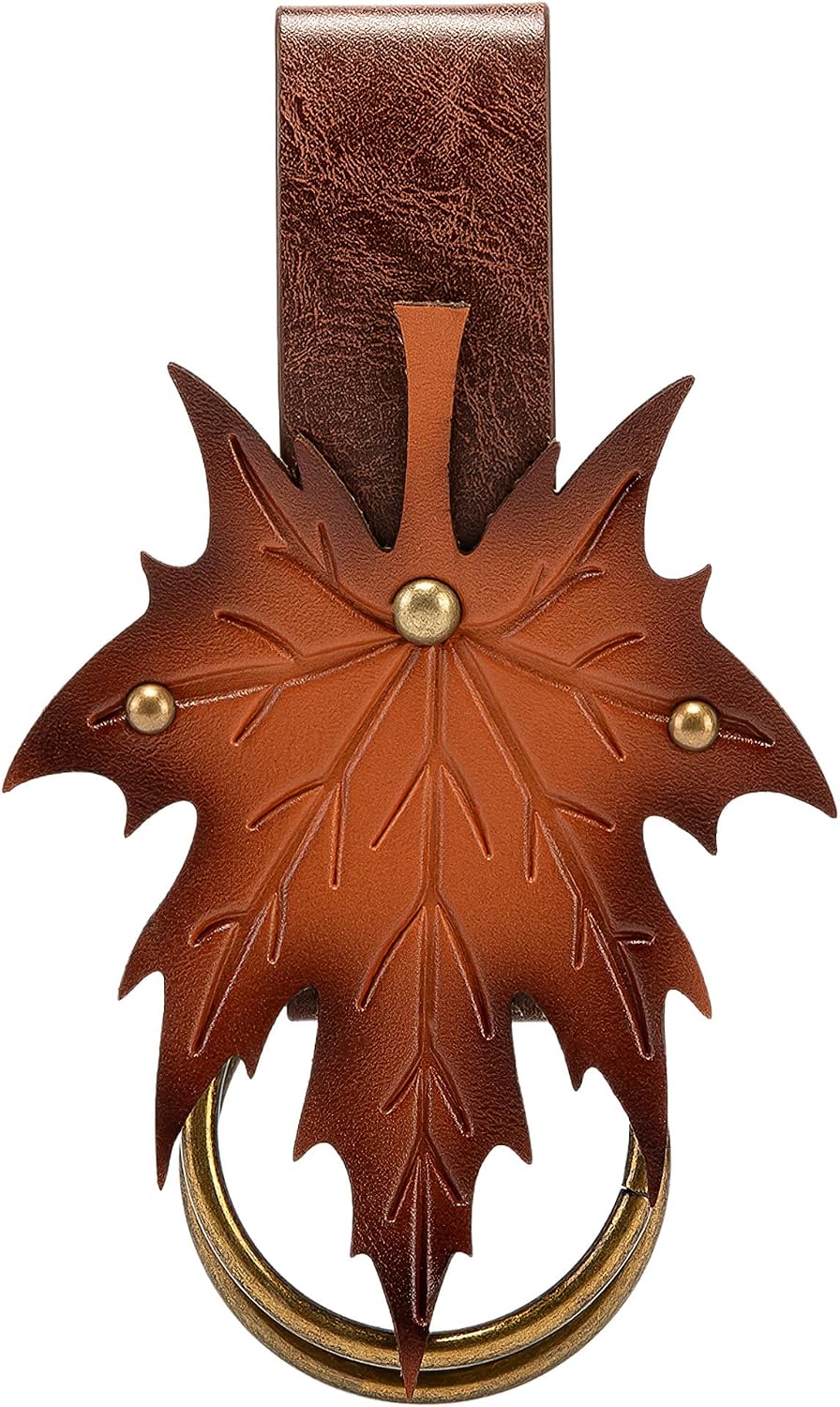 MOSTORY Leather Skirt Hikes with Maple Leaf Double Buckle Belt