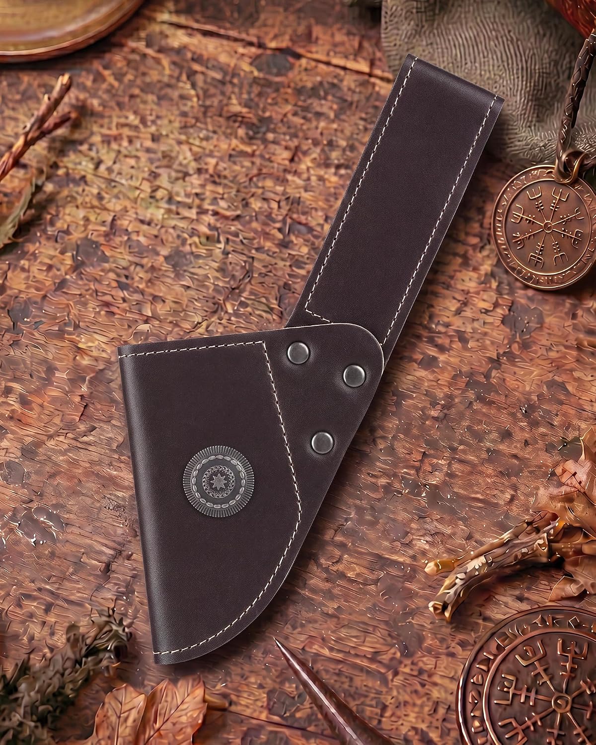 MOSTORY Brown Viking Sword Frog Holster