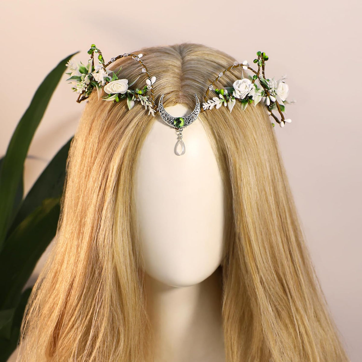 White Flower Fairy Crown – Woodland Elf Headband