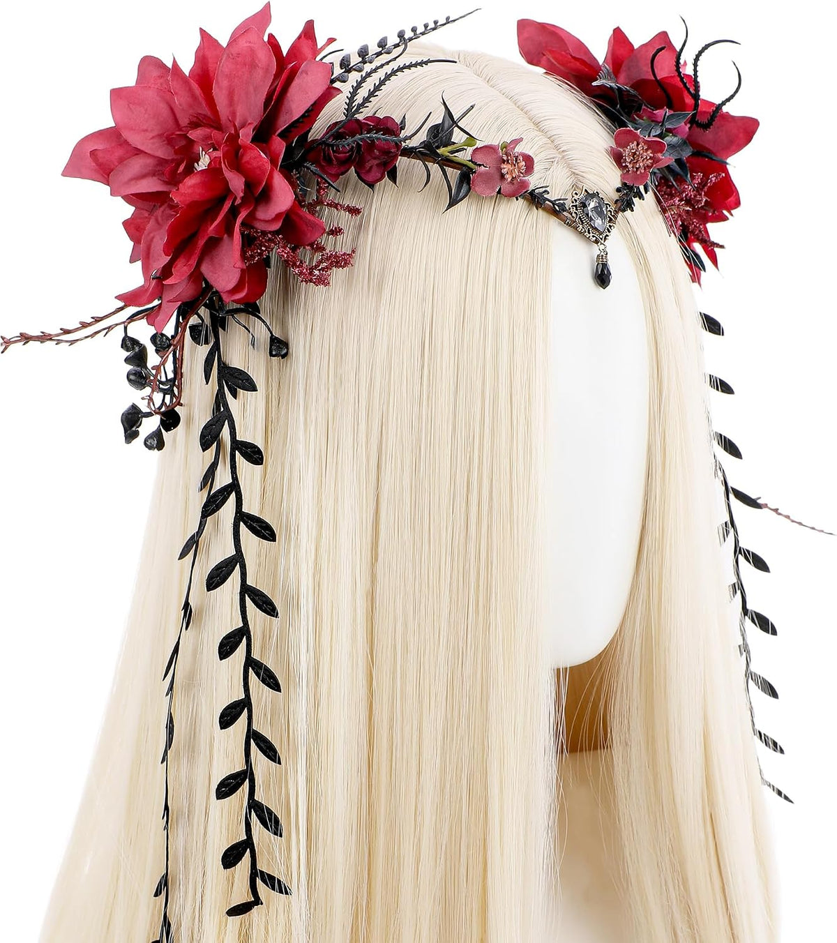 Orange Flower Fairy Crown with Vines