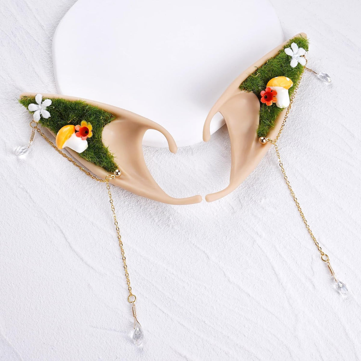 MOSTORY Renaissance Mushroom Crown & Elf Ears Set