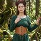 MOSTORY Black Corset Belt & Flower Antler Headband Set