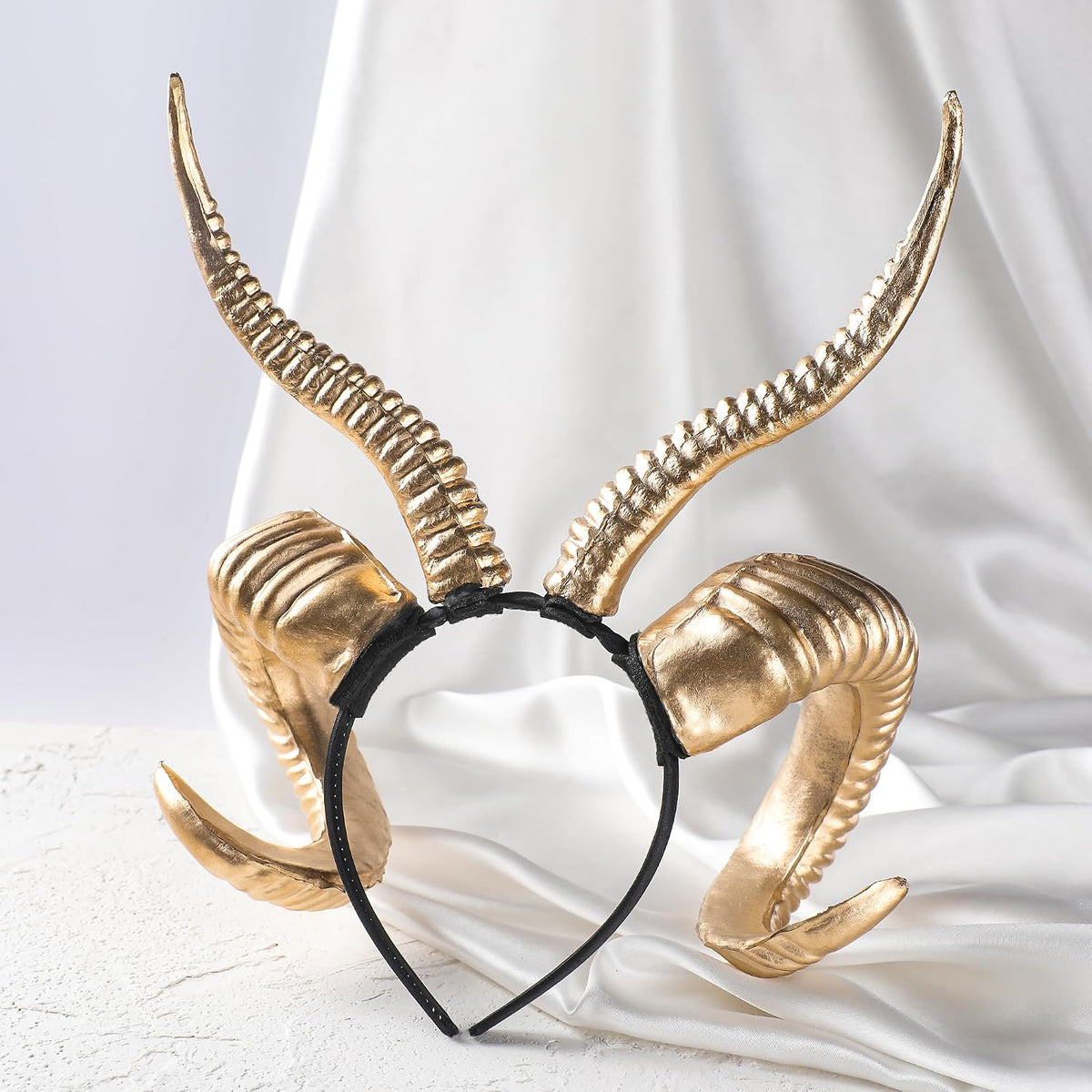 MOSTORY Black Devil Horns Headband for Gothic Cosplay & Renfaire