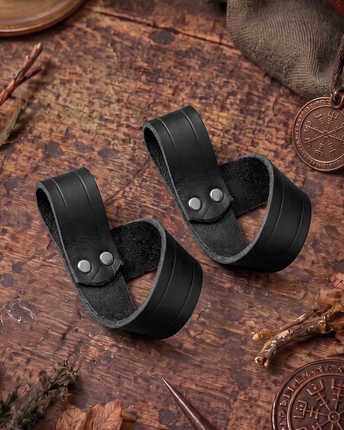 Renaissance Sword Frog Holster 2 Pcs Leather Renfaire Cosplay