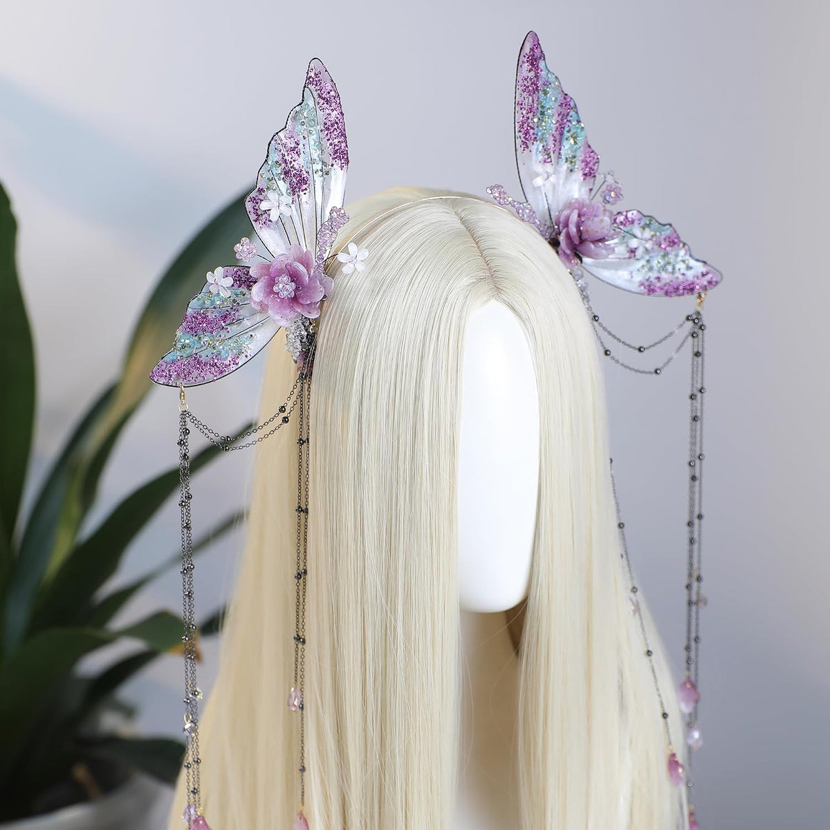 Flower Butterfly Fairy Headband with Tassel