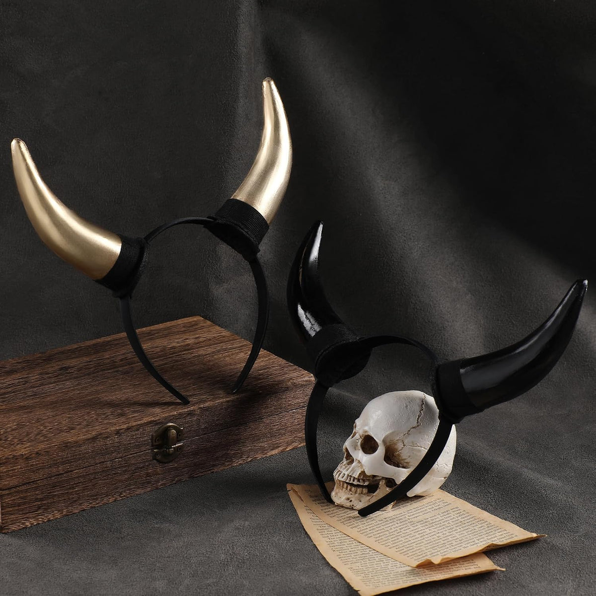 MOSTORY Black Devil Horns Headband - Detachable Demon Horns