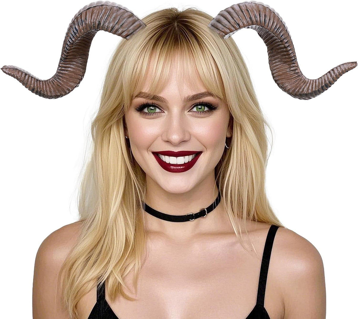 MOSTORY Black Devil Horns Headband – Detachable Ram Horns