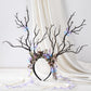 MOSTORY Pink Flower Branch Antler Headband for Fairycore
