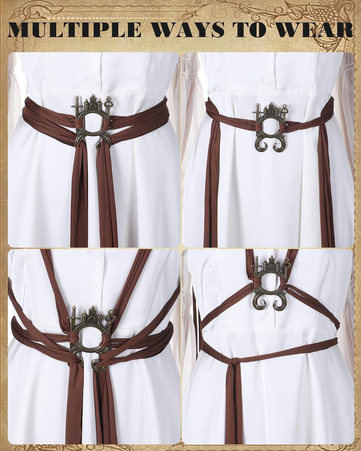 MOSTORY Viking Rope Belt for Women, Medieval Renaissance Costume Belt